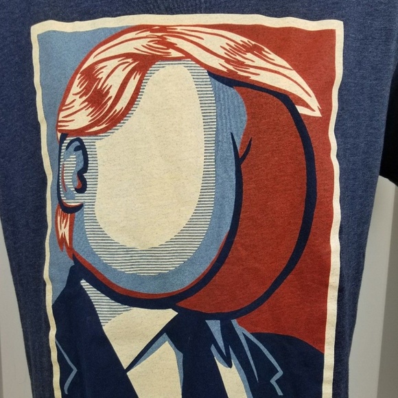 Satirical Donald Trump Campaign Shirt Rump Blue L - Picture 2 of 6